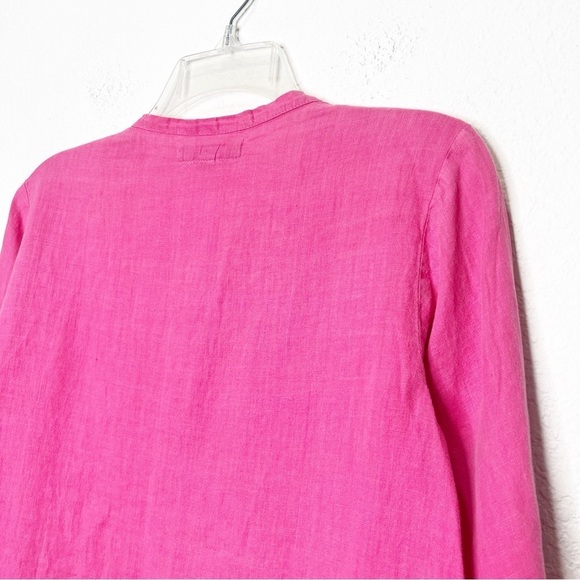 Flax 100% Linen Button Up Shell Button Top Lagenlook P 4-6 - Picture 6 of 10